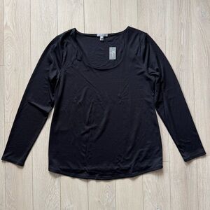 NWT Thyme Maternity Scoop Neck Long Sleeve Top in Black Women’s Size XL